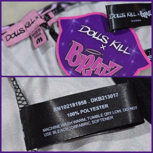 Dolls Kill x Bratz Bra Top – Zebra Print Padded Underwire Crop w/ Satin Straps M - Picture 12 of 12